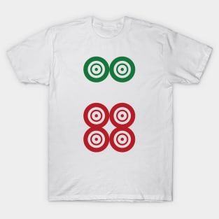 Six Circle Wheel Dot Liu Tong 筒 Tile. It's Mahjong Time! T-Shirt